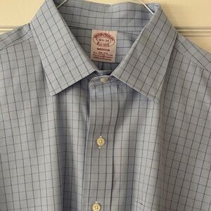 Brooks Brothers blue check  Men's Dress Shirt
